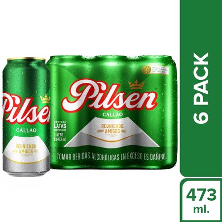 Cerveza Pilsen Callao Lata 473 ml Pack 6 unid