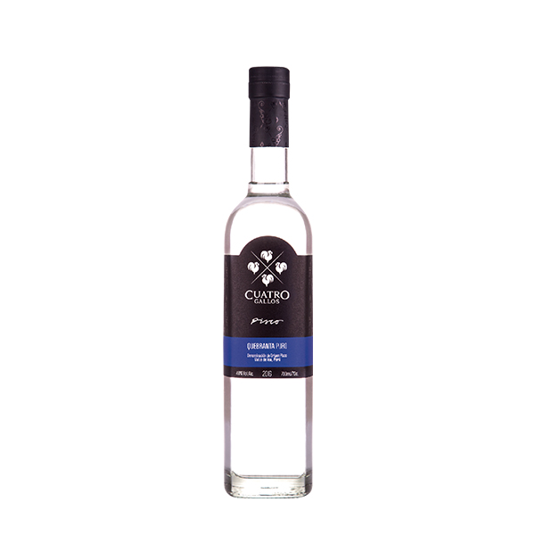 Pisco CUATRO GALLOS Puro Quebranta Botella 700ml