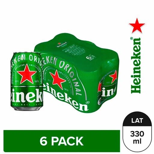 Cerveza Heineken Lata 330 ml SIX PACK